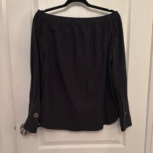 Zara Black Off the Shoulder Cuffed Sleeve Blouse